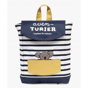 Sac &agrave; dos &agrave; rayures avec motif koala gar&ccedil;on - TU - bleu clair - GEMO