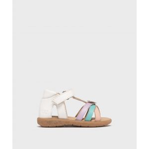 Sandales en cuir à brides croisées bébé fille - Na! - 23 - blanc chine - GEMO