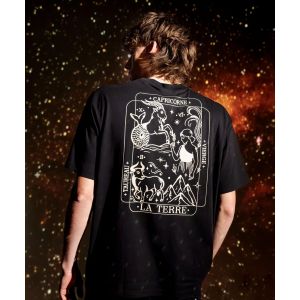 Tee-shirt avec motif poitrine et dos mixte - XS - noir standard - GEMO