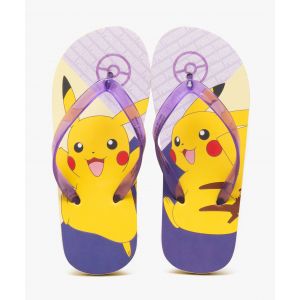 Tongs fille à brides transparentes Pikachu - Pokemon - 35 - violet standard - POKEMON