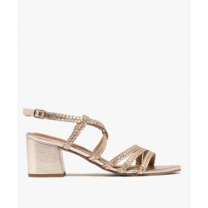 Sandales en cuir femme à brides tressées femme - Tanéo - TANEO