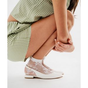 Escarpins slingback &agrave; bout pointu et talon plat femme - Follow Me - 39 - blanc standard - FOLLOW ME