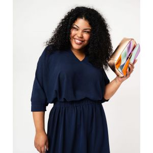 Blouse à manches chauve-souris femme grande taille - 54 - navy - GEMO