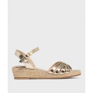 Sandales &agrave; talon compens&eacute; en corde et tige brillante femme - VALENTINA BALDA