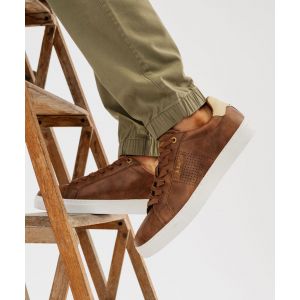 Baskets basses à lacets avec semelle contrastante homme - Lee Cooper - 43 - marron fonce - LEE COOPER