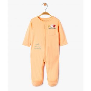 Pyjama en coton ouverture devant bébé fille - 12M - orange vif - GEMO
