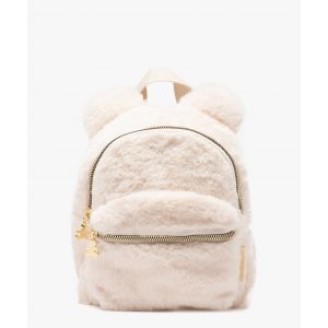 Sac à dos en fourrure imitation avec oreilles en relief fille - LuluCastagnette - TU - ecru - LULUCASTAGNETTE