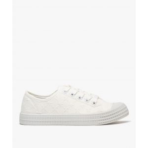 Baskets en toile à épaisse semelle et bout recouvert femme - 40 - blanc standard - FOLLOW ME G4G