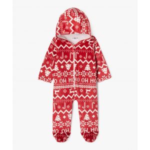 Surpyjama &agrave; capuche en velours fin motif No&euml;l b&eacute;b&eacute; - GEMO