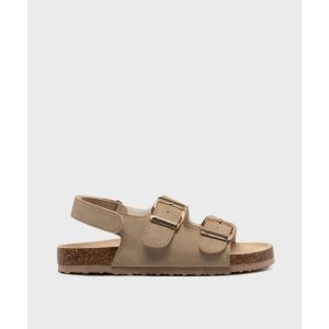 Sandales &agrave; double bride et scratch au talon fille - Lovely Wings - 34 - beige standard - LOVELY WINGS