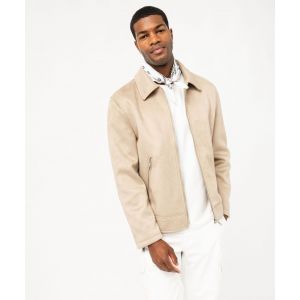 Blouson en suédine fermeture zippée homme - L - beige - GEMO