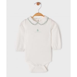 Body &agrave; manches longues avec col Claudine b&eacute;b&eacute; fille - LuluCastagnette - 3M - blanc standard - LULUCASTAGNETTE