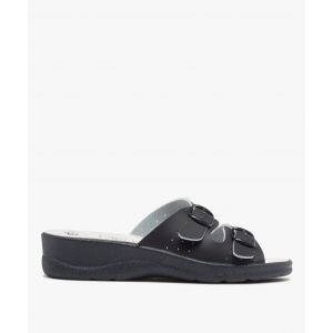 Sandale confort &agrave; talon compens&eacute; femme - 37 - bleu fonce - G'FLEX