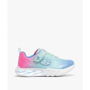 Baskets pailletées à semelle lumineuse et lacets satin fille - Skechers - 34 - bleu vif - SKECHERS