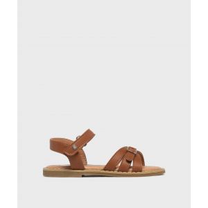 Sandales &agrave; bride scratch fille - LuluCastagnette - 23 - marron standard - LULUCASTAGNETTE