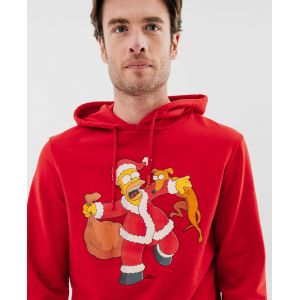 Sweat de Noël à capuche imprimé homme - Les Simpsons - SIMPSONS