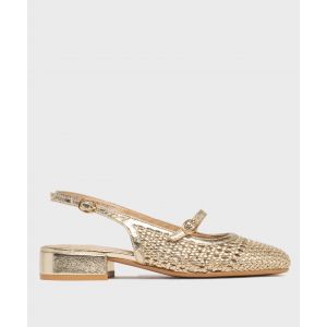 Escarpins slingback &agrave; talon plat et tige ajour&eacute;e femme - FOLLOW ME