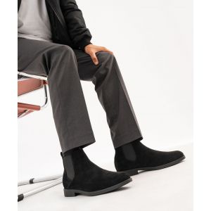 Boots homme Chelsea en suédine avec bout amande - MARIO BALDANO