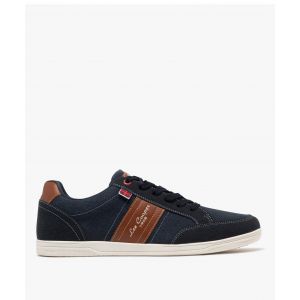 Baskets homme en toile basse style denim à bande contrastante - Lee Cooper - 45 - bleu chine - LEE COOPER