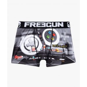 Boxer gar&ccedil;on &agrave; motifs jeu vid&eacute;o - Freegun - 12/14A - gris - FREEGUN