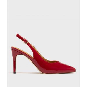 Escarpins sling-back vernis à bout pointu et talon aiguille femme - Valentina Baldano - 39 - rouge vif - VALENTINA BALDA