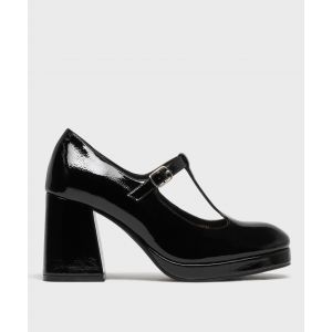 Escarpins Salomé vernis à talon bloc femme - Follow Me - 37 - noir standard - FOLLOW ME