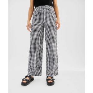 Pantalon large en seersucker motif vichy femme - GEMO