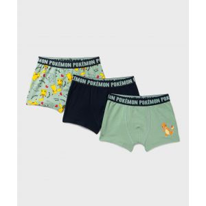 Boxer en coton stretch imprimé garoon - Pokémon (lot de 3) - 4/5A - multicolore - POKEMON