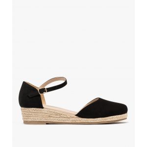 Chaussures en suédine à talon compensé en corde femme - 40 - noir standard - VALENTINA BALDA