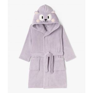 Robe de chambre en velours avec capuche chat fille - 5 - violet - GEMO