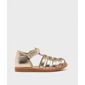 Sandales m&eacute;tallis&eacute;es &agrave; talon et bout ferm&eacute;s fille - Berlingot by Pom d'Api - 20 - dore - BERLINGOT BY POM D'API (M)
