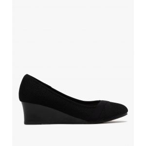 Escarpins à talon compensé en maille texturée femme - Valentina Baldano - 38 - noir standard - VALENTINA BALDA