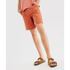 Bermuda chino en coton stretch à taille élastique homme - 58 - orange vif - GEMO