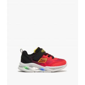 Baskets à scratch avec semelle lumineuse tricolore garçon - Skechers - 22 - rouge vif - SKECHERS