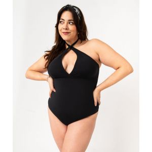 Maillot de bain une pièce femme grande taille bonnets triangles - 48 - noir standard - GEMO