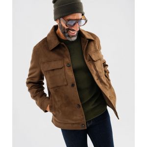 Blouson en su&eacute;dine homme - S - marron fonce - GEMO