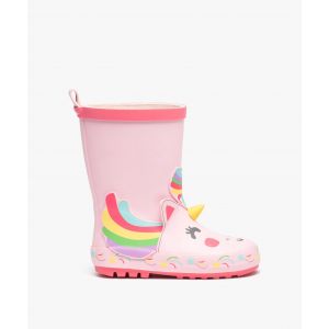 Bottes de pluie fille en caoutchouc fantaisie licorne - 28 - rose standard - LOVELY WINGS