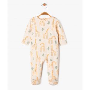 Pyjama b&eacute;b&eacute; avec motifs girafes et touches paillet&eacute;es - 18M - orange vif - GEMO