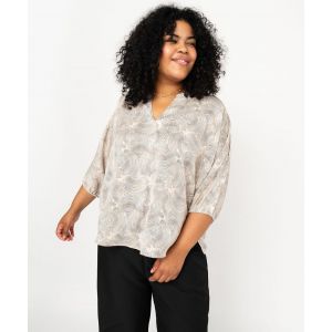 Blouse imprimée manches chauve-souris femme grande taille - 54 - ecru - GEMO