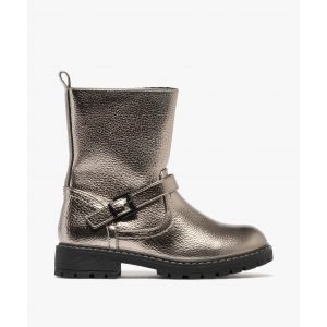 Bottines esprit biker en matière brillante fille - Lovely Wings - 36 - argente - LOVELY WINGS