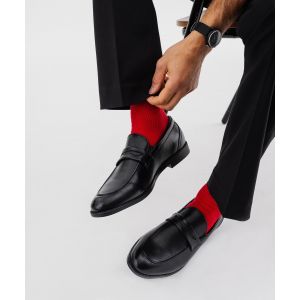 Mocassins avec bandeau fantaisie homme - Mario Baldano - 44 - noir standard - MARIO BALDANO