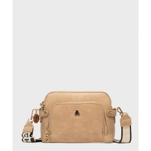Sac en matière grainée avec deux bandoulières amovibles femme - LuluCastagnette - TU - beige fonce - LULU CASTAGNETT