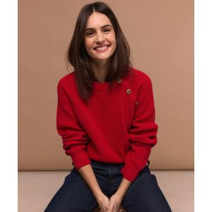 Pull en c&ocirc;tes perl&eacute;es esprit marini&egrave;re femme - LuluCastagnette - L - rouge - GEMO