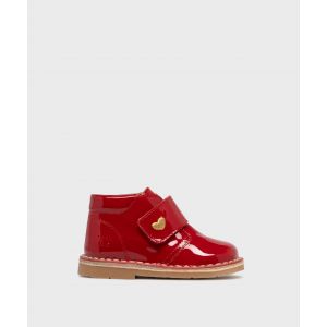 Chaussures montantes vernies &agrave; scratch b&eacute;b&eacute; fille - NA! - 24 - rouge fonce - NA!