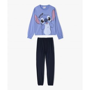 Pyjama en coton avec motif Stitch sur le haut fille - Disney - 16A - bleu standard - LILO & STITCH