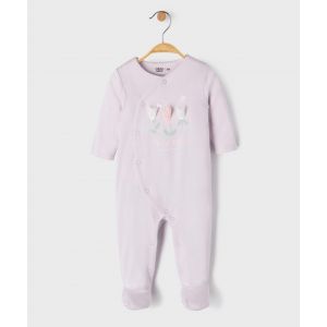 Pyjama dors bien en coton ouverture devant b&eacute;b&eacute; - 9M - violet clair - GEMO