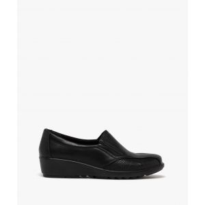 Mocassins confort bi-matières avec semelle compensée femme - G'FLEX