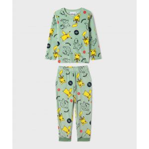Pyjama en velours imprim&eacute; gar&ccedil;on - Pok&eacute;mon - 6A - vert - POKEMON