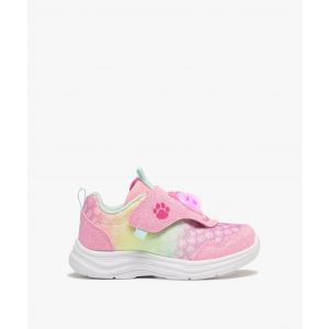 Baskets fille à scratch et à paillettes tête de chat lumineuse - Skechers - 23 - rose vif - SKECHERS
