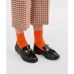 Mocassins avec bride m&eacute;tallique et patte mexicaine femme - Follow Me - 38 - noir vif - FOLLOW ME